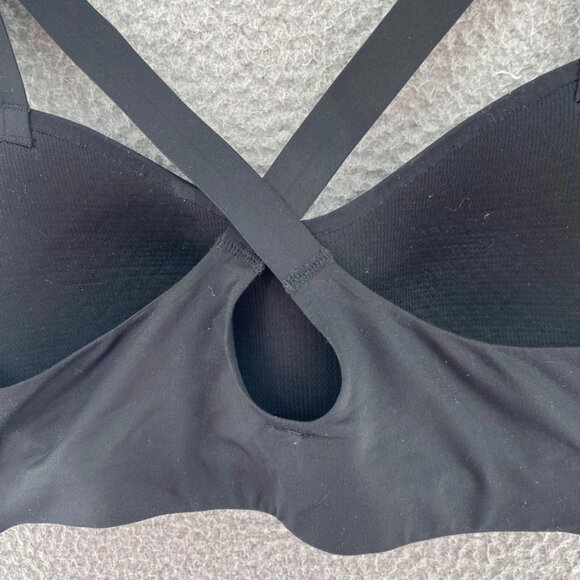 Uniqlo Bra Womens Small 33-35 Black Wirefree T Shirt Full Coverage Stretch Relax - Picture 4 of 9